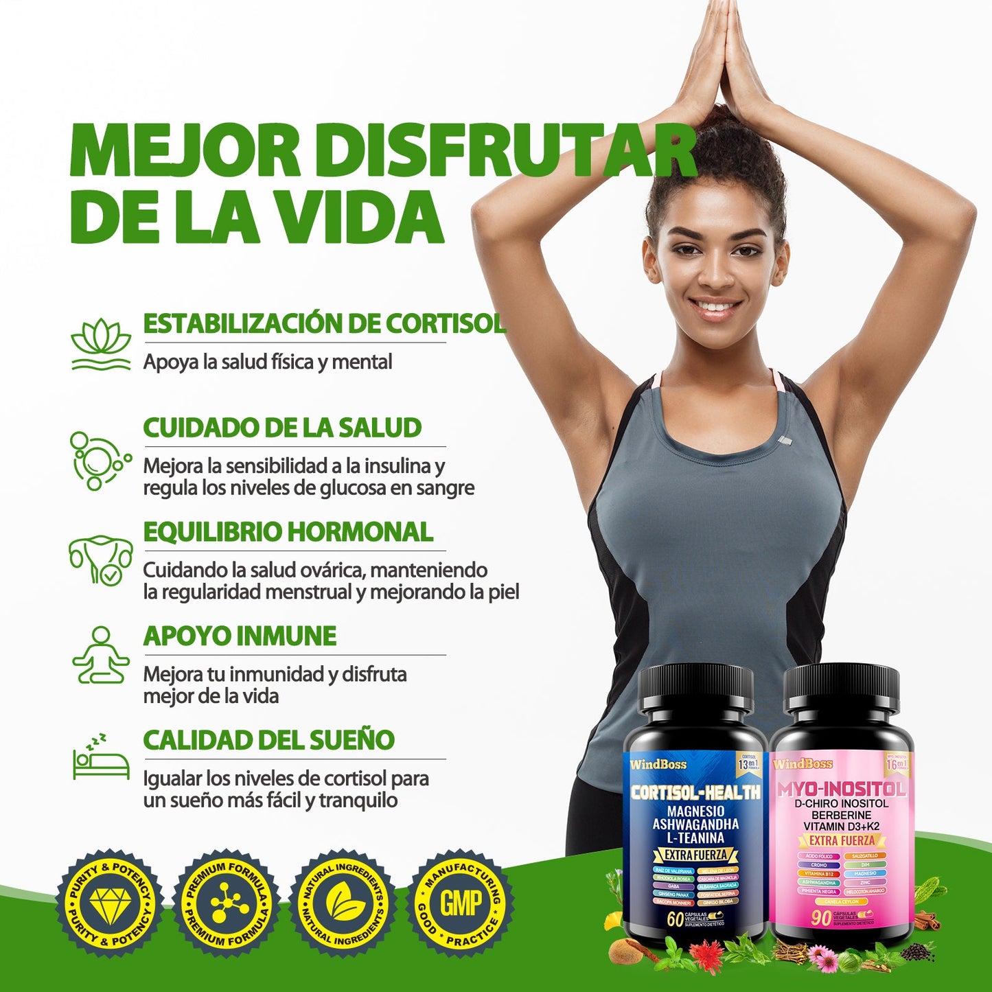 Cortisol-Support & Myo-Inositol Multivitamin Combo | Extra Strength All-in-One Supplement-1 pc