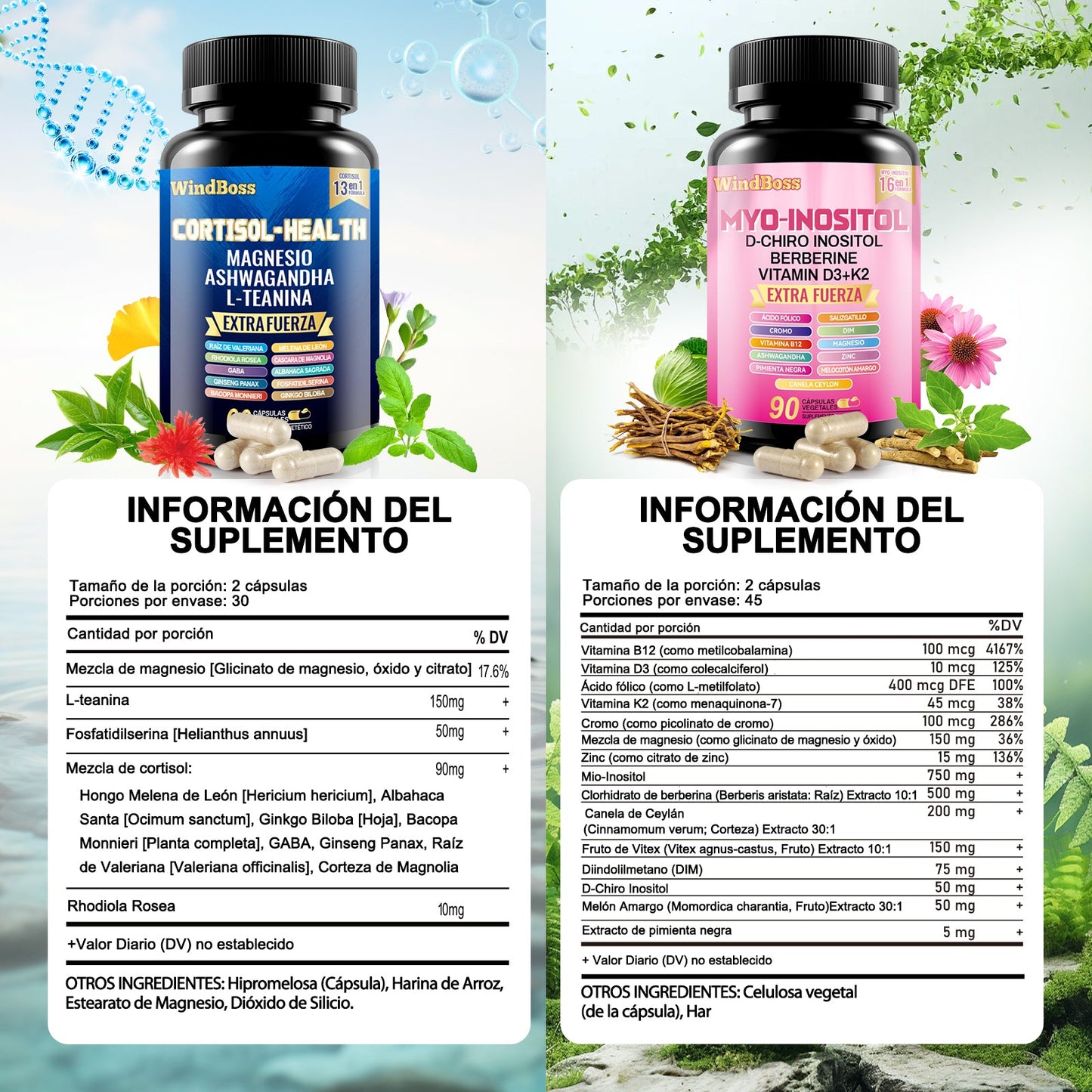 Cortisol-Support & Myo-Inositol Multivitamin Combo | Extra Strength All-in-One Supplement-1 pc