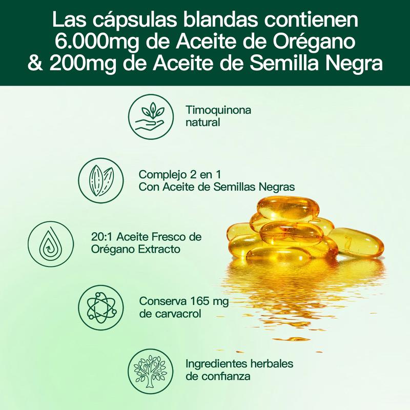 Aceite de Orégano con Aceite de Semilla Negra