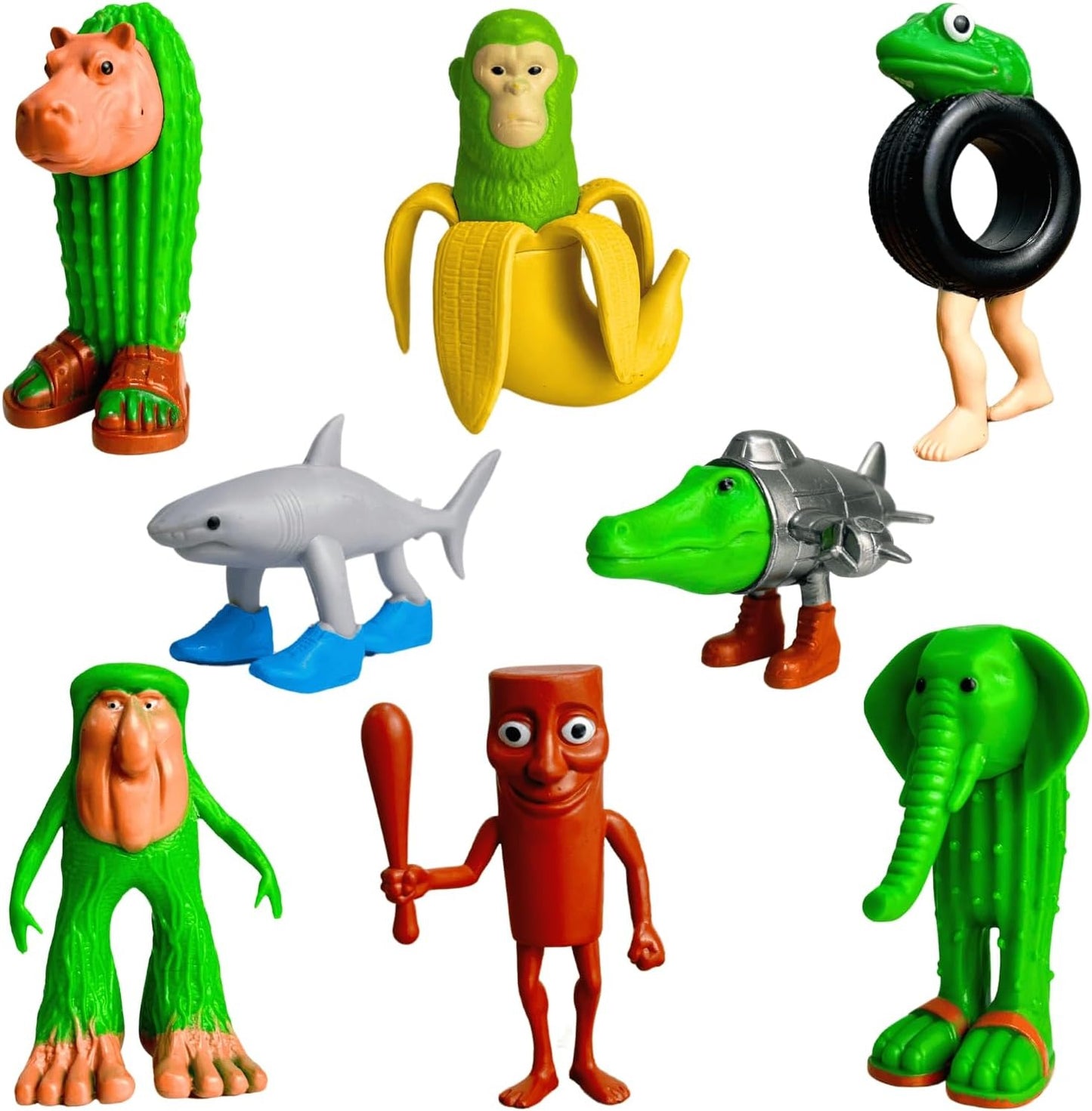 Tralalero Tralala Action Figure, 8PCS Italian Brainrot Meme Shark Figures Toys